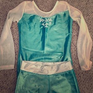 Custom Made Elsa (Frozen) gymnastics set.